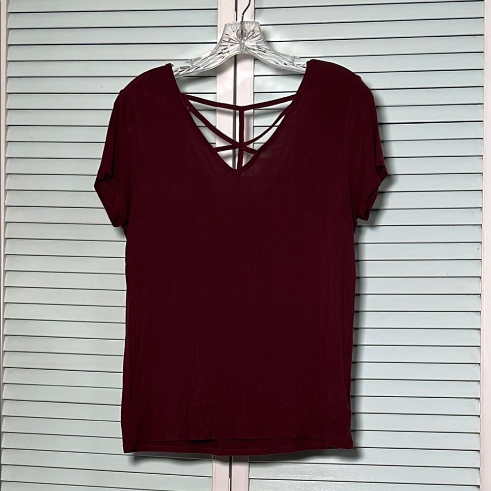 Stylish Burgundy Women's Top